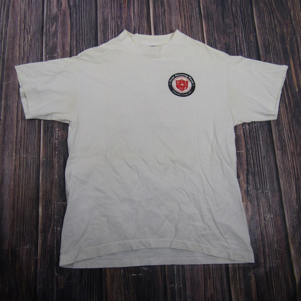 Vintage Tee-Jays UHSAA Cross Country Shirt Mens Large White Utah 1991 Tee